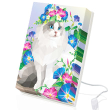 Persian Cat 6x8 Inch Canvas Mood Lamp - USB-Powered, Adjustable Brightness