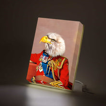 Custom Renaissance Eagle Portrait Canvas – Personalized Pet Art with LED Mood Lighting