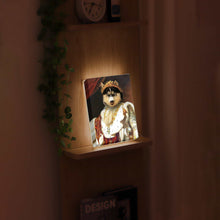 Custom Renaissance Husky King Portrait Canvas – Majestic Canine Royalty with LED Mood Lighting