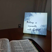 Heavenly Glow Canvas - 'Nothing is Impossible with God' Bible Verse Mood Light
