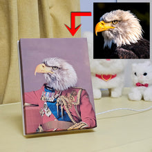 Custom Renaissance Eagle Portrait Canvas – Personalized Pet Art with LED Mood Lighting